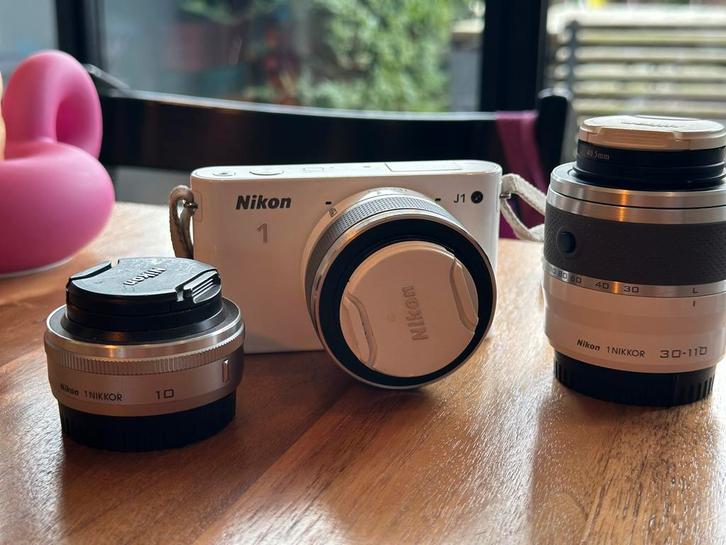 Nikon 1 J1 met 3 lenzen, Audio, Tv en Foto, Fotocamera's Digitaal, Gebruikt, Compact, Nikon, Minder dan 4 keer, Ophalen of Verzenden