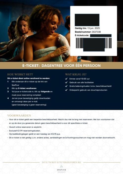 Lastminute: vandaag 13 juni 2 x entree sauna SpaPuur Tilburg, Tickets en Kaartjes, Kortingen en Cadeaubonnen, Twee personen, Spa of Sauna