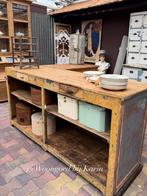 Hoek-toonbank, 2 delig, patina, ingeschilderd, vakken,lades, Ophalen
