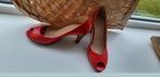 Dames pumps open teentje, Cellini,  maat 39, warm rood, ZGAN, Ophalen of Verzenden, Zo goed als nieuw, Rood