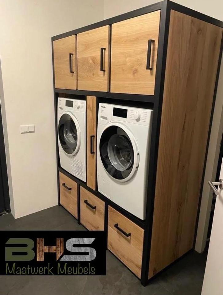 Wasmachinekast Dalfsen - Volledig op maat leverbaar!, Huis en Inrichting, Kasten | Wandmeubels, Nieuw, 200 cm of meer, 150 tot 200 cm