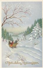 KERST SLEE PAARD JAREN 50 ZEER MOOIE OUDE KAART KH910, Ophalen of Verzenden, 1940 tot 1960, Gelopen, Feest(dag)