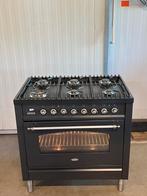Luxe Boretti fornuis 6 pits – nostalgisch 90 cm, antraciet, Witgoed en Apparatuur, Fornuizen, 60 cm of meer, Grill, Ophalen of Verzenden