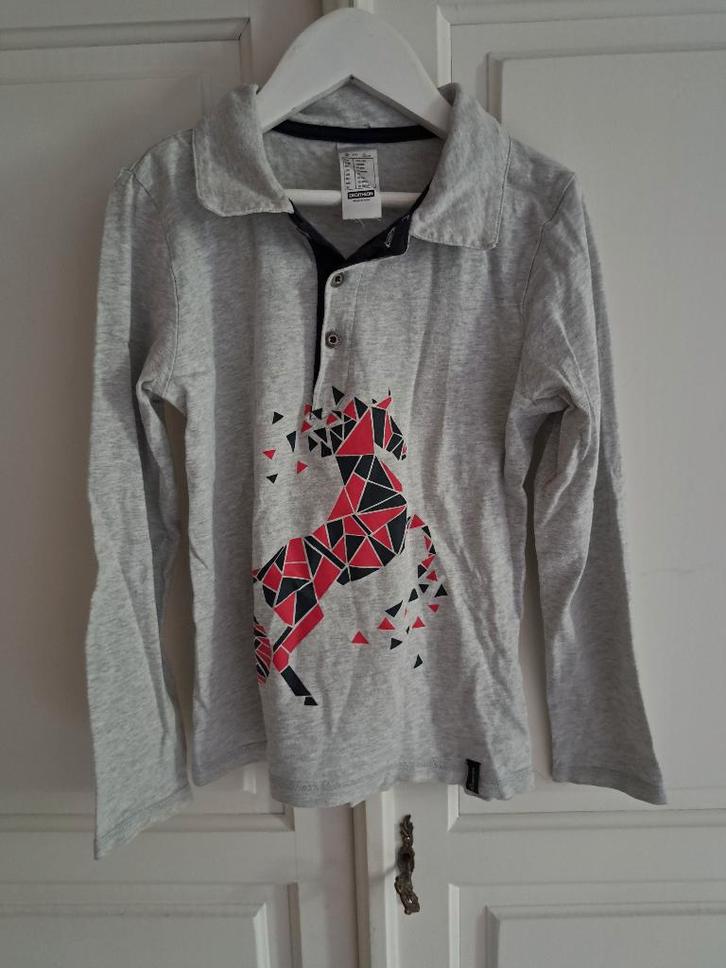 Poloshirt (Declathon) 134/140, Dieren en Toebehoren, Paardrijkleding, Gebruikt, Kinderen, Bovenkleding, Recreatie, Ophalen of Verzenden