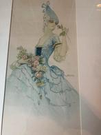 Art deco schilderij litho Gaspar Camps gesigneerd, Antiek en Kunst, Ophalen of Verzenden