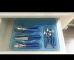 Blauw bestek voor thuis boot of camping, Huis en Inrichting, Keuken | Bestek, Ophalen, Zo goed als nieuw, Kunststof