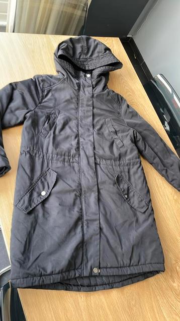 H&M winterjas parka lang zwart warm maat 38-40 beschikbaar voor biedingen
