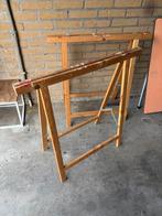 Schragen 2x hout onderstel behangen verven, Ophalen, Gebruikt, 70 tot 120 cm, Inklapbaar