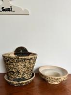 Berkenbast Chamotte hangpot kandelaar vintage, Tuin en Terras, Ophalen of Verzenden, Zo goed als nieuw, X, X