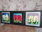 Ad van Hassel witte en rode tulpen ( zwevend ingelijst ), Antiek en Kunst, Ophalen of Verzenden