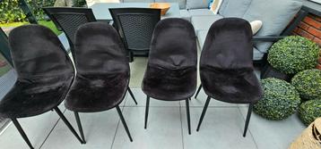 Zwarte velvet fluwelen stoelen beschikbaar voor biedingen