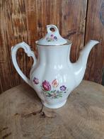 Vintage brocante koffiepot met tulpen, Antiek en Kunst, Ophalen of Verzenden