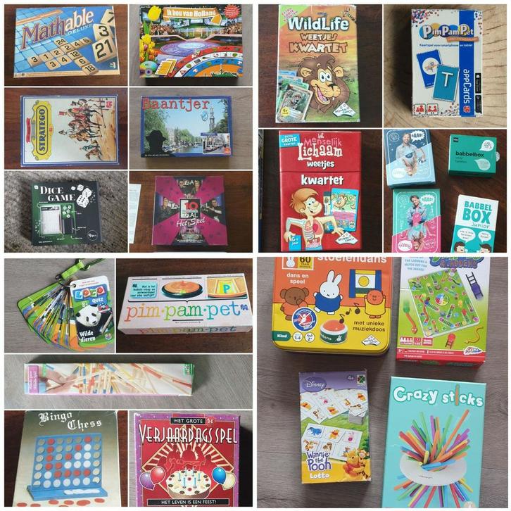 Heel veel spelletjes, Hobby en Vrije tijd, Gezelschapsspellen | Bordspellen, Zo goed als nieuw, Ophalen of Verzenden