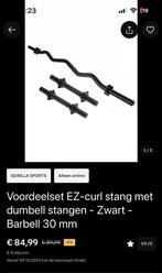 Halterset Gorilla (Decathlon) - EZ-Curl Stang met Dumbbells, Sport en Fitness, Fitnessmaterialen, Ophalen of Verzenden, Nieuw