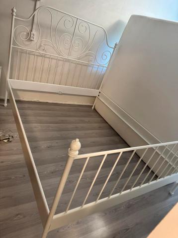 Ikea Bedframe 160x200 - Wit Metaal - afbeelding 1