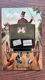 De huwelijksreis. Kersvers echtpaar in koets. Humor, Ophalen of Verzenden, Voor 1920, Gelopen, Overige thema's