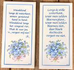 2 VINTAGE TEGELTJES MET GEDICHTJES “ VERGEET MIJ NIET ‘’, Ophalen of Verzenden, Gebruikt