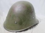 Nederlandse helm M-34 voorzien van Duits leerwerk en kinband, Ophalen of Verzenden, Landmacht, Nederland, Helm of Baret