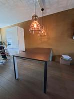 Leolux Antraciet grijs eetkamertafel, Huis en Inrichting, Ophalen, Gebruikt, 50 tot 100 cm, Vijf personen of meer