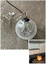 Glazen bol lamp met een craquelé effect - 07-02 (KWF), Ophalen of Verzenden, Gebruikt, Minder dan 50 cm