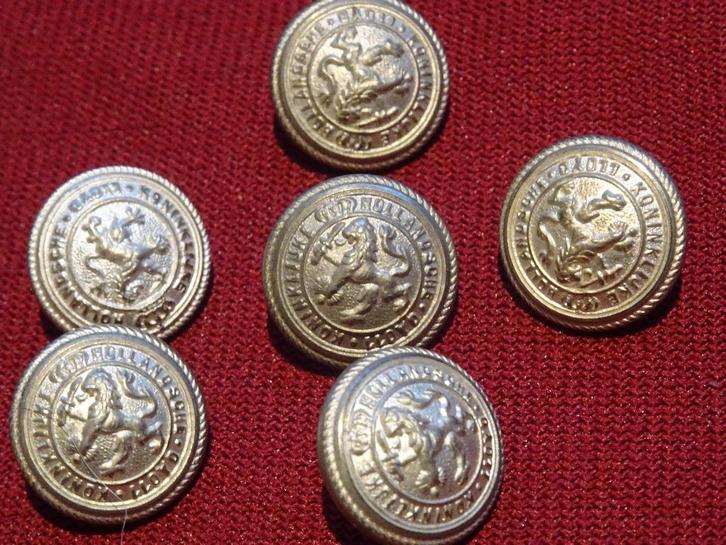 scheepvaart uniformknopen Koninklijke Hollandsche Lloyd 6x, Verzamelen, Scheepvaart, Zo goed als nieuw, Overige typen, Motorboot of Zeilboot