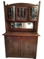 Prachtige buffetkast, 2 delig met authentieke details!, Ophalen, Gebruikt, 25 tot 50 cm, Glas