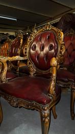 4 Italiaanse barok eetkamer stoelen leder, Antiek en Kunst, Ophalen