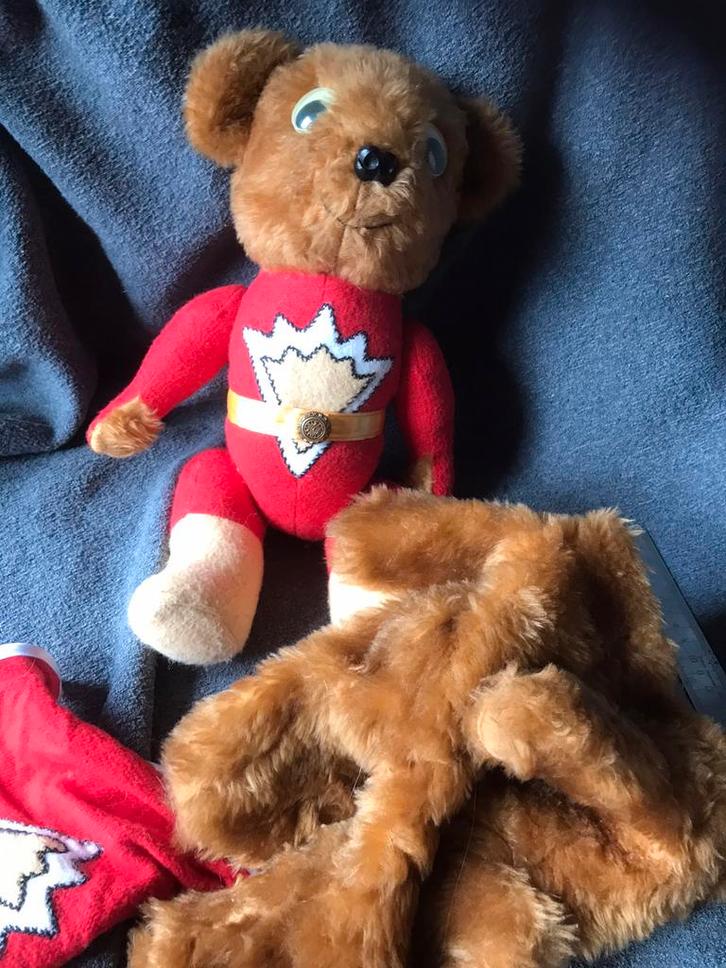 Superman beer handgemaakt, Verzamelen, Beren en Cherished Teddies, Zo goed als nieuw, Stoffen beer, Overige merken, Ophalen of Verzenden