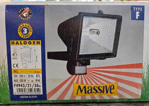 Halogeen breedstraler met bewegingssensor, Tuin en Terras, Buitenverlichting, Zo goed als nieuw, Minder dan 50 watt, Bewegingssensor