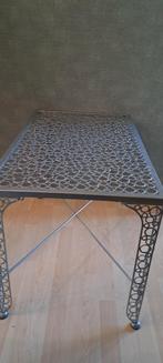 Ijzeren bijzettafel inklapbaar 80 x 50 cm 55 cm hoog, Metaal of Aluminium, Zo goed als nieuw, 75 cm of meer, Rechthoekig