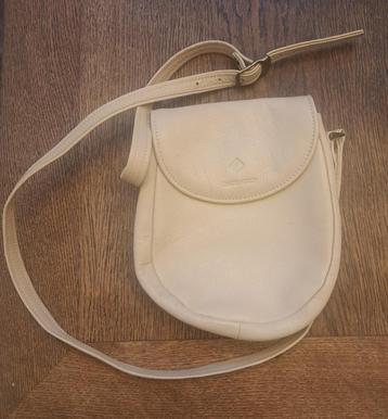 Claudio Ferrici crossbody leren tasje beige beschikbaar voor biedingen