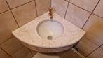 Hoekfontein marmer vintage/ brocante. Wasbak toilet, Zo goed als nieuw, Minder dan 100 cm, Wasbak of Wastafel, 25 tot 50 cm