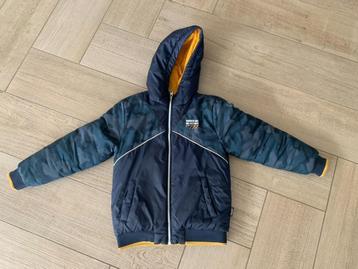 WE Fashion blauw/geel - reversible winterjas 122/128 beschikbaar voor biedingen