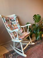 Witte houten brocante schommelstoel voedingsstoel, Ophalen, Gebruikt, Minder dan 75 cm, Vintage