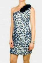 Nieuwe JUFFROUW JANSEN blauw jurk met luipaard print, Maat 42/44 (L), Nieuw, Knielengte, Juffrouw Jansen