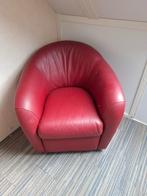 Leren draai fauteuil, Huis en Inrichting, Fauteuils, Ophalen, Gebruikt, 50 tot 75 cm, Leer