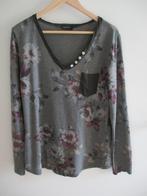 Pescara grijs tricot shirt met bloemen, maat L, Kleding | Dames, Grijs, Maat 42/44 (L), Lange mouw, Zo goed als nieuw