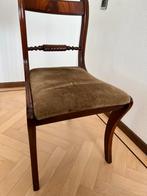 Mahoniehouten eetkamerstoel met velours bekleding, Ophalen