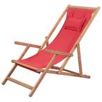 Strandstoel + kussen inklapbaar houten frame GRATIS BEZORGD!, Tuin en Terras, Nieuw, Overige typen, Verzenden