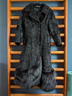 Vintage Karakul Bontjas met  Pet van Hoffmann Fourreur Nice, Ophalen of Verzenden, Gedragen, Maat 36 (S), Zwart