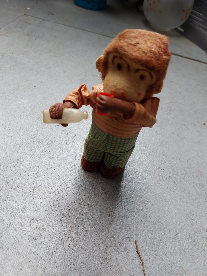 Thirsty monkey drinkend opwind opwindbaar aapje 1949, Antiek en Kunst, Antiek | Speelgoed, Ophalen of Verzenden