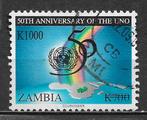 Zambia 2004 Overdruk nwe waarde op 50jr VN zegel, Postzegels en Munten, Postzegels | Afrika, Zambia, Verzenden, Gestempeld