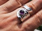 925 zilveren ring amethist maat 18 verstelbaar - Vanoli, Sieraden, Tassen en Uiterlijk, Ringen, Nieuw, 18 tot 19, Met edelsteen