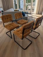 Chique en comfortabele okergele eetkamerstoelen, Huis en Inrichting, Stoelen, Ophalen, Overige kleuren, Zo goed als nieuw, Vier