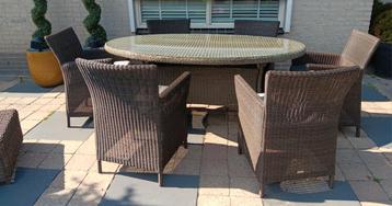 6 persoons ovale wicker ovale tuinset  beschikbaar voor biedingen