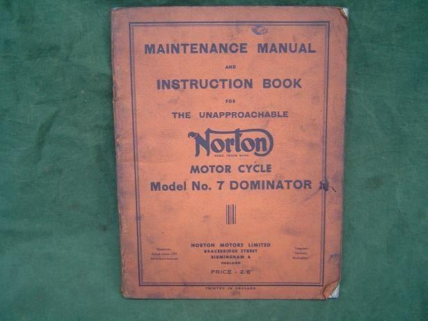 Norton Dominator model 7 1953 maintenance instruction book, Motoren, Ophalen of Verzenden, Overige merken