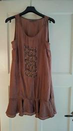 Wasbaar zijden jurkje maat 40, Maat 38/40 (M), Bruin, Ophalen of Verzenden, Knielengte