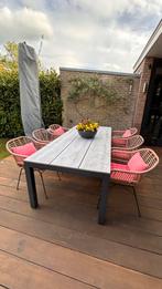 Tuintafel met 6 tuinstoelen, Tuin en Terras, Tuinsets en Loungesets, Ophalen, Gebruikt, Aluminium