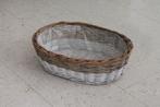 Rieten mand met plastic voering, ovaal, wicker / rattan, Huis en Inrichting, Woonaccessoires | Schalen en Manden, Mand, Ophalen of Verzenden