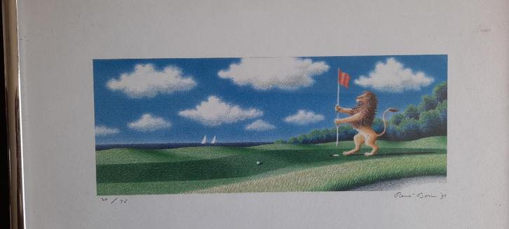 Te koop: 6 genummerde litho's thema ‘golf’ door René Boin, Antiek en Kunst, Kunst | Litho's en Zeefdrukken, Ophalen of Verzenden